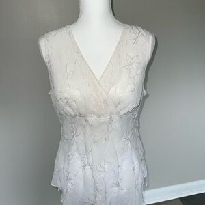 Cato White Floral Pattern Top